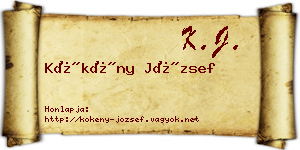 Kökény József névjegykártya